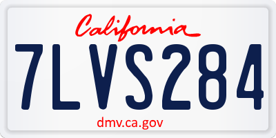 CA license plate 7LVS284