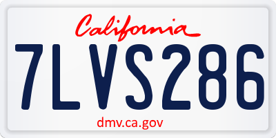 CA license plate 7LVS286