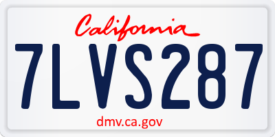 CA license plate 7LVS287