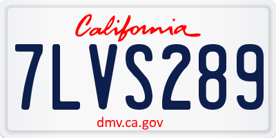 CA license plate 7LVS289