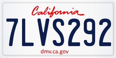 CA license plate 7LVS292