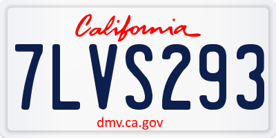 CA license plate 7LVS293