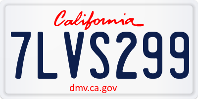 CA license plate 7LVS299