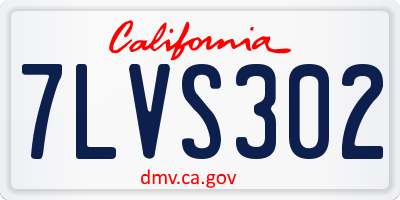 CA license plate 7LVS302