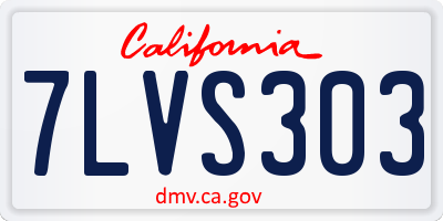 CA license plate 7LVS303