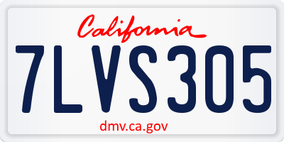 CA license plate 7LVS305