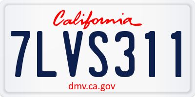 CA license plate 7LVS311