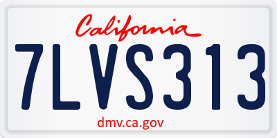 CA license plate 7LVS313