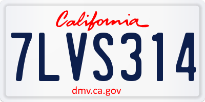 CA license plate 7LVS314
