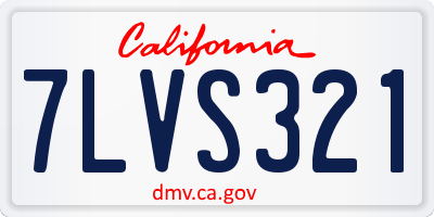 CA license plate 7LVS321