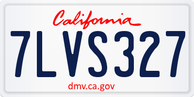 CA license plate 7LVS327