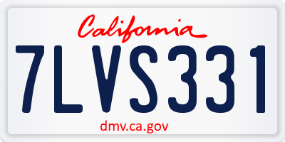 CA license plate 7LVS331