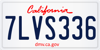 CA license plate 7LVS336