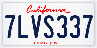CA license plate 7LVS337