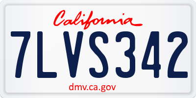CA license plate 7LVS342