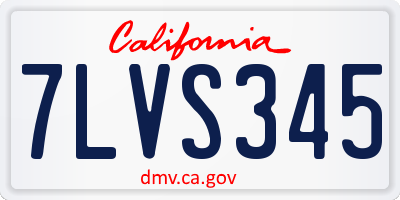 CA license plate 7LVS345