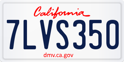 CA license plate 7LVS350