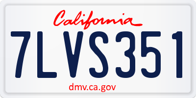 CA license plate 7LVS351