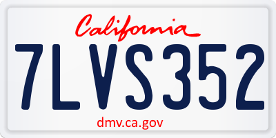 CA license plate 7LVS352