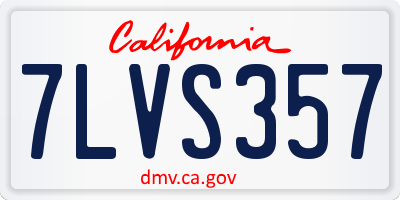 CA license plate 7LVS357