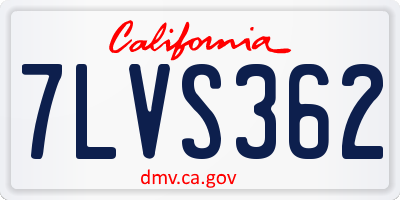 CA license plate 7LVS362