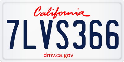 CA license plate 7LVS366