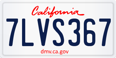 CA license plate 7LVS367