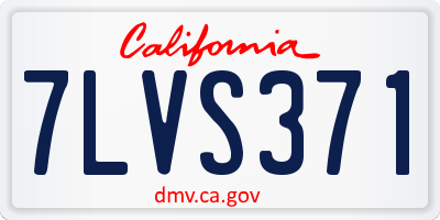 CA license plate 7LVS371
