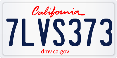 CA license plate 7LVS373