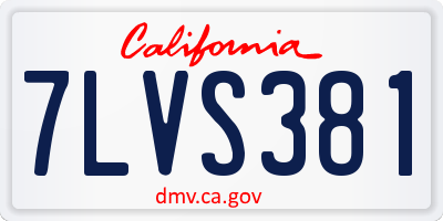 CA license plate 7LVS381