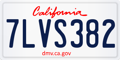 CA license plate 7LVS382