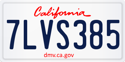 CA license plate 7LVS385