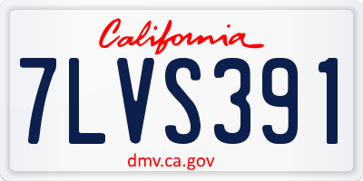 CA license plate 7LVS391