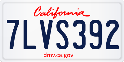 CA license plate 7LVS392