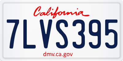 CA license plate 7LVS395