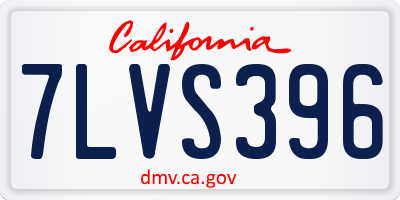 CA license plate 7LVS396