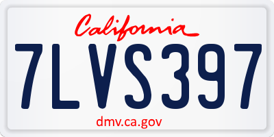 CA license plate 7LVS397