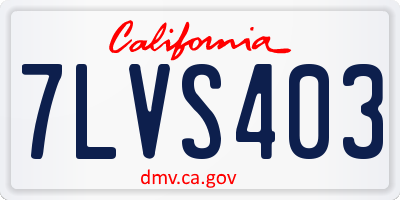 CA license plate 7LVS403