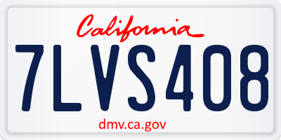 CA license plate 7LVS408