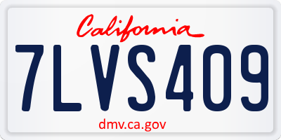 CA license plate 7LVS409
