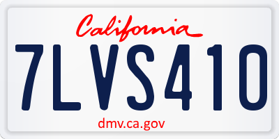 CA license plate 7LVS410