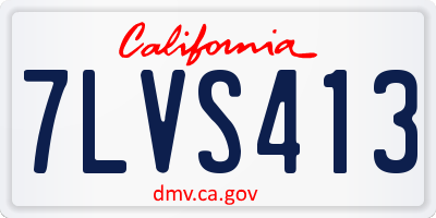 CA license plate 7LVS413