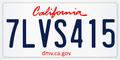 CA license plate 7LVS415