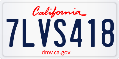 CA license plate 7LVS418