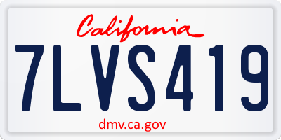 CA license plate 7LVS419