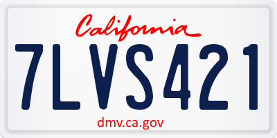 CA license plate 7LVS421