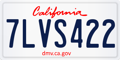 CA license plate 7LVS422