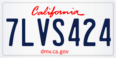 CA license plate 7LVS424