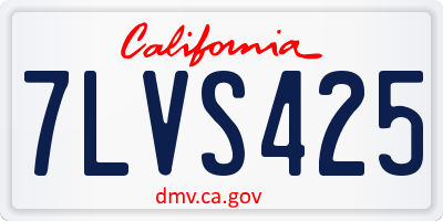 CA license plate 7LVS425