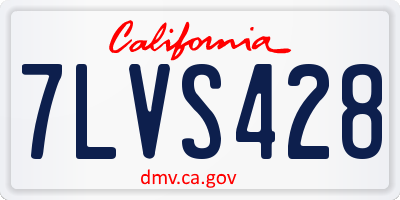 CA license plate 7LVS428
